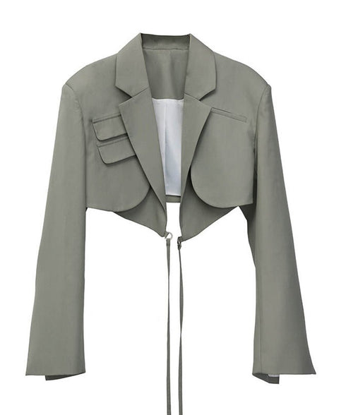 Curved Hem Cropped Jacket